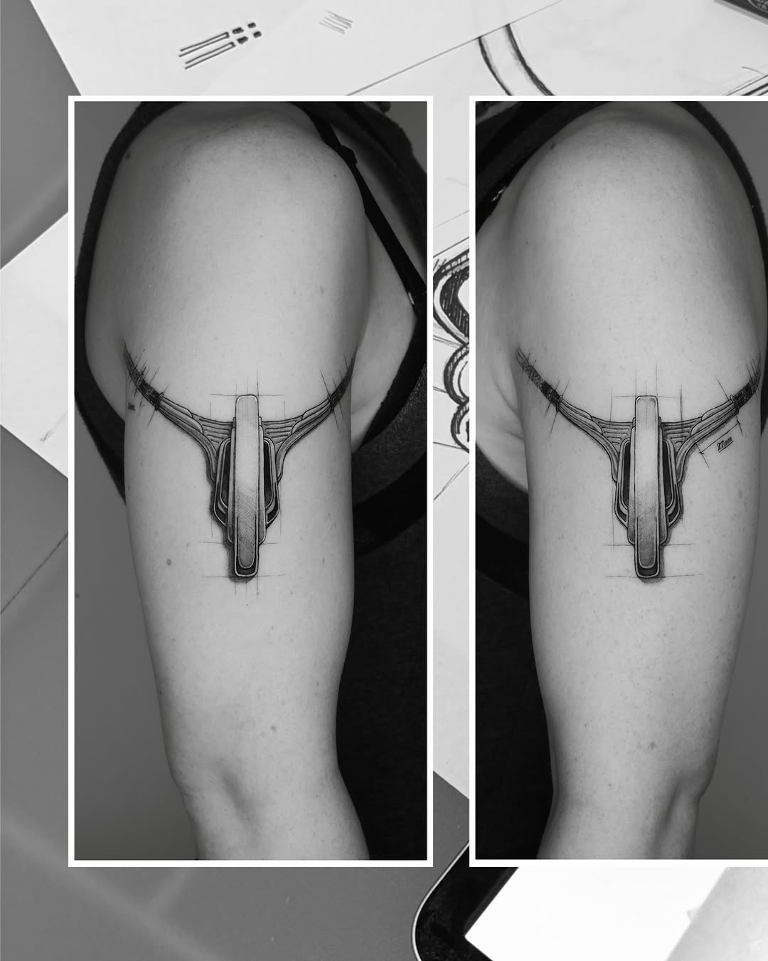 Tattoo by @tahinos.tattoo โ illustrative, black_and_grey