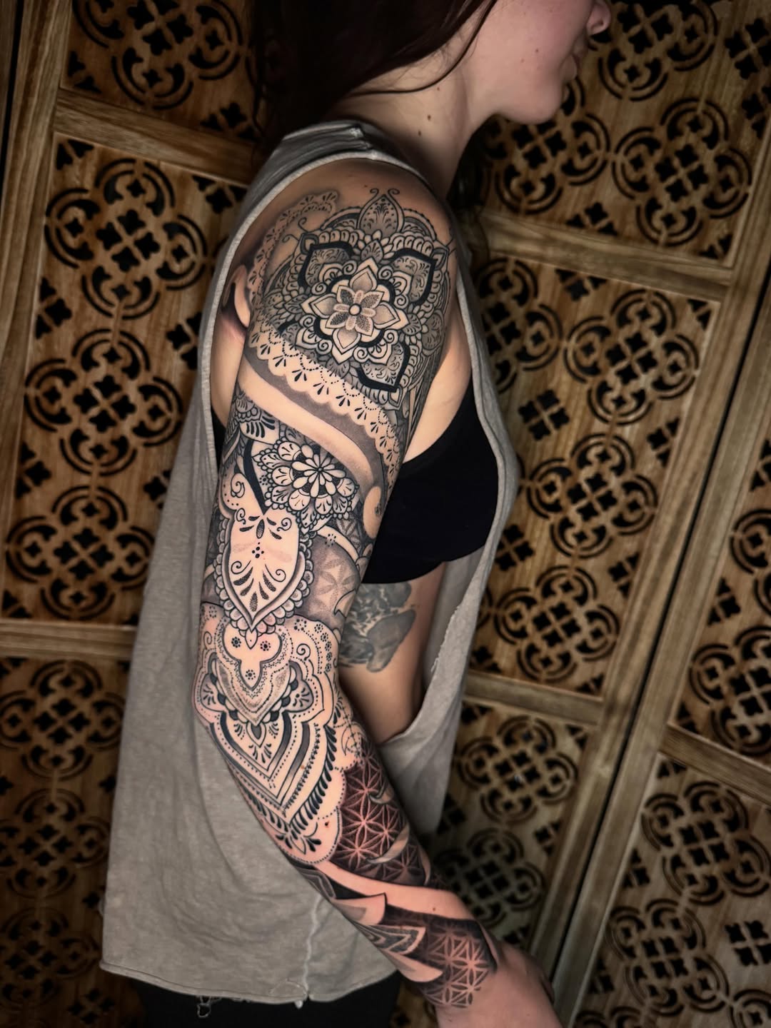 Tattoo by @keishanicole.tattoo β geometric, ornamental