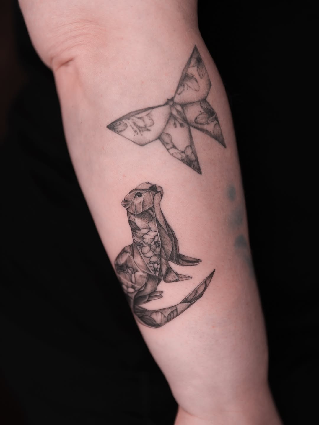 Tattoo by @alinasovina.tattooing โ fine_line, black_and_grey