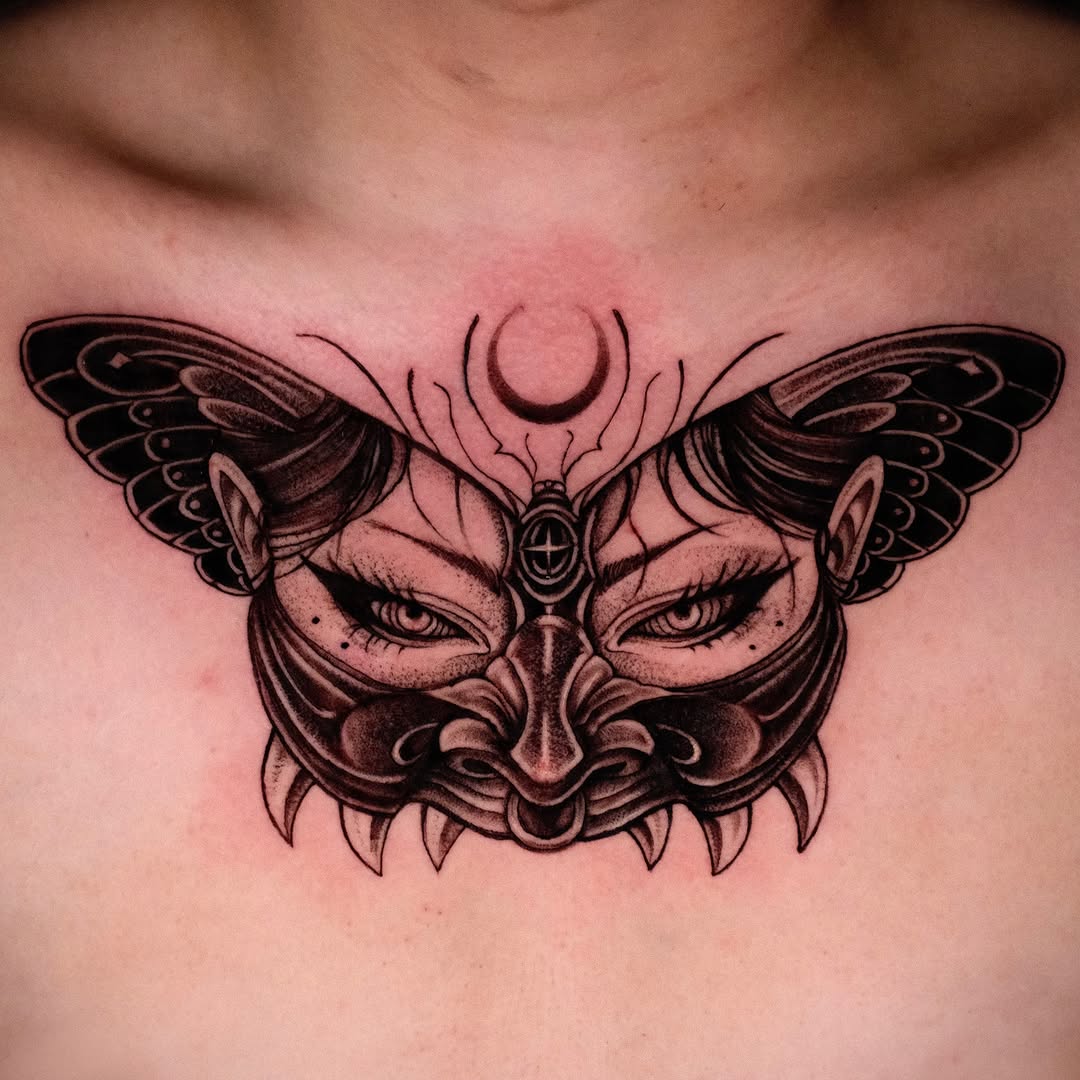 Tattoo by @migeon_tattoo — black_and_grey, dark_realism