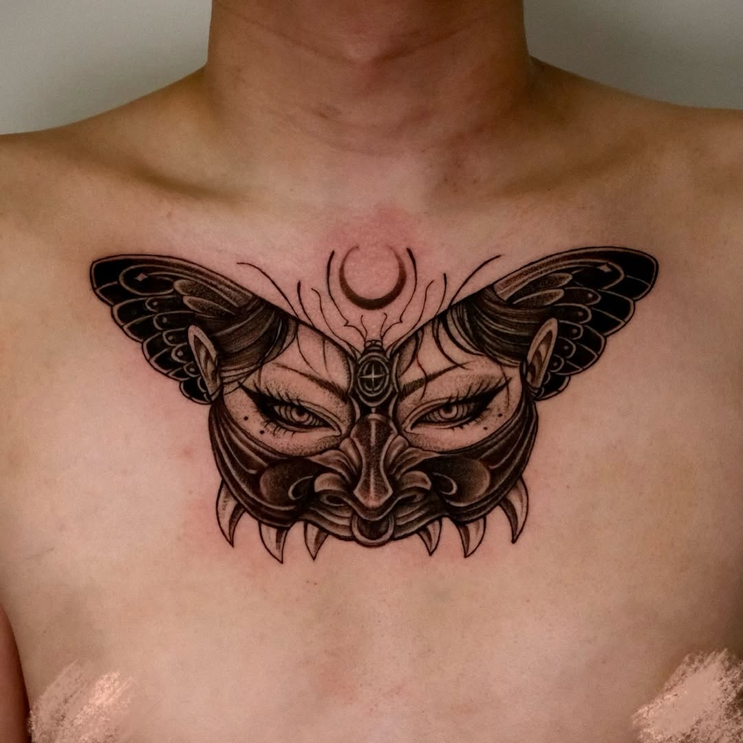 Tattoo by @migeon_tattoo — black_and_grey, dark_realism