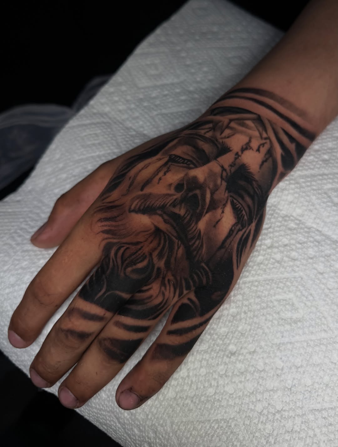 Tattoo by @romyrodz — blackwork, black_and_grey