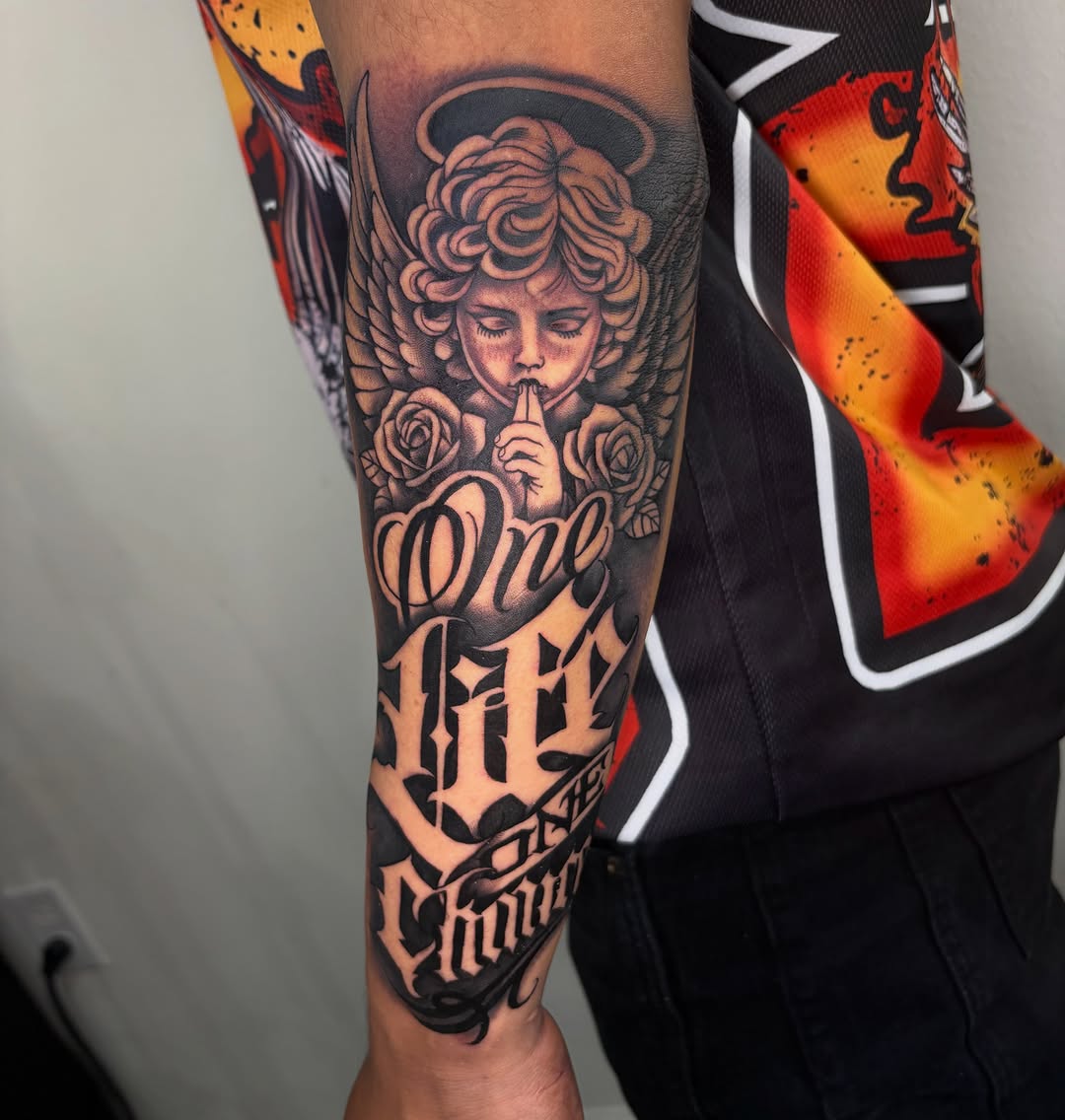 Tattoo by @osieltattoos โ chicano, lettering_script
