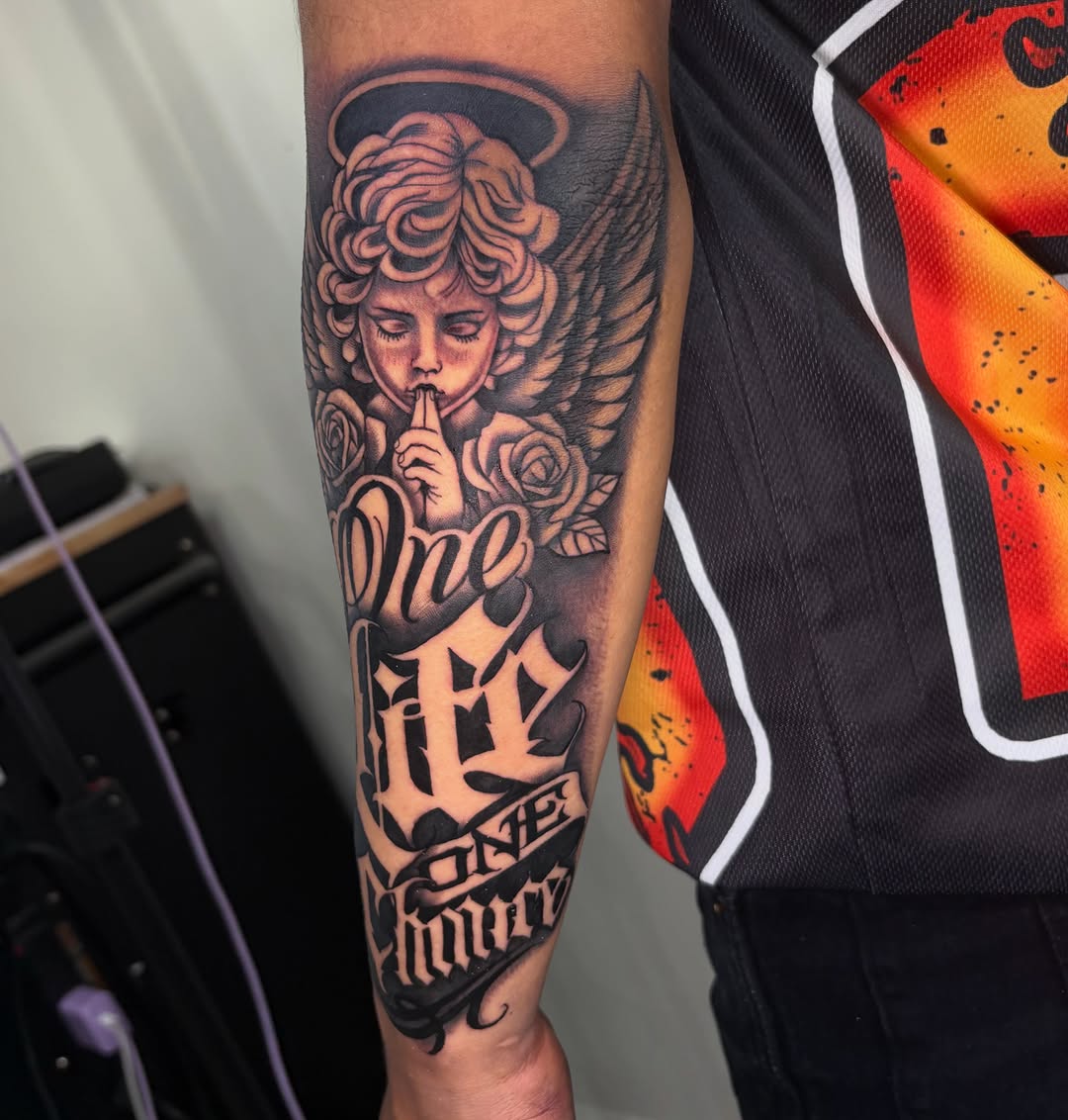 Tattoo by @osieltattoos โ chicano, lettering_script