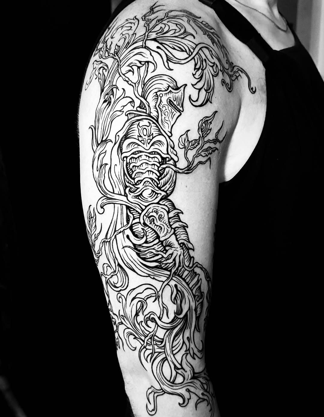 Tattoo by @sashawoland β illustrative, blackwork