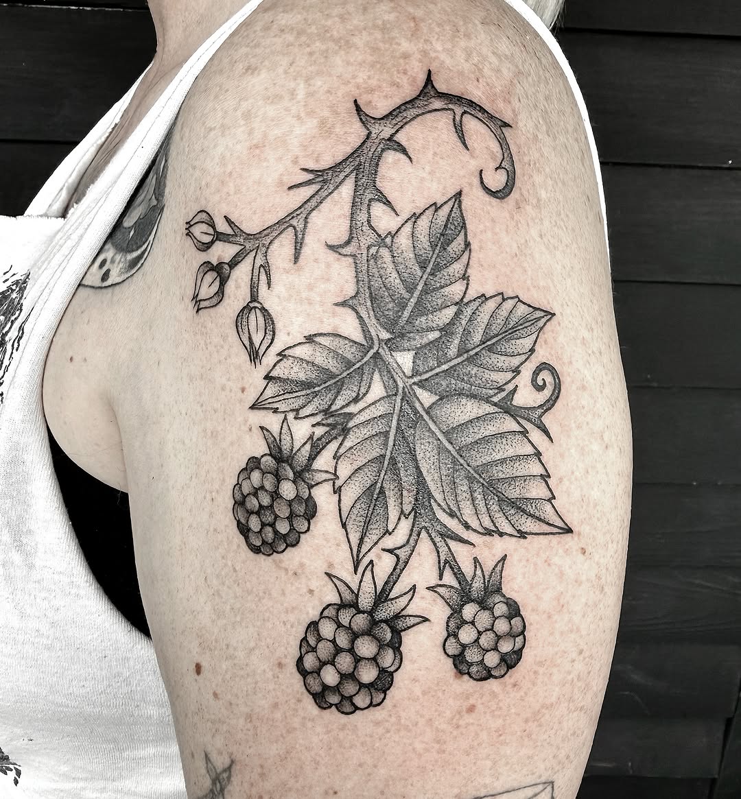 Tattoo by @breezytucker — illustrative, dotwork