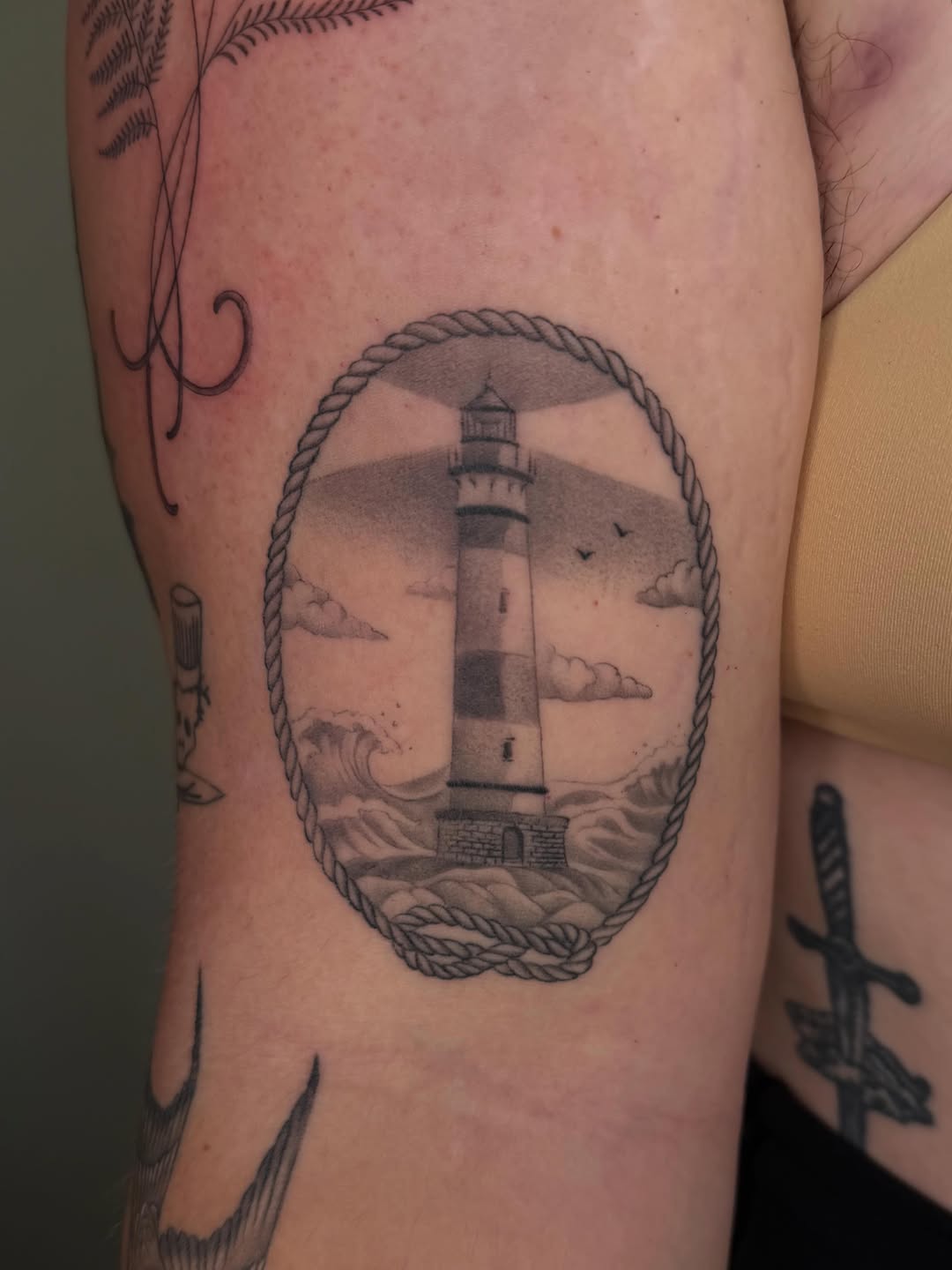 Tattoo by @midnight__mastermind — black_and_grey, illustrative