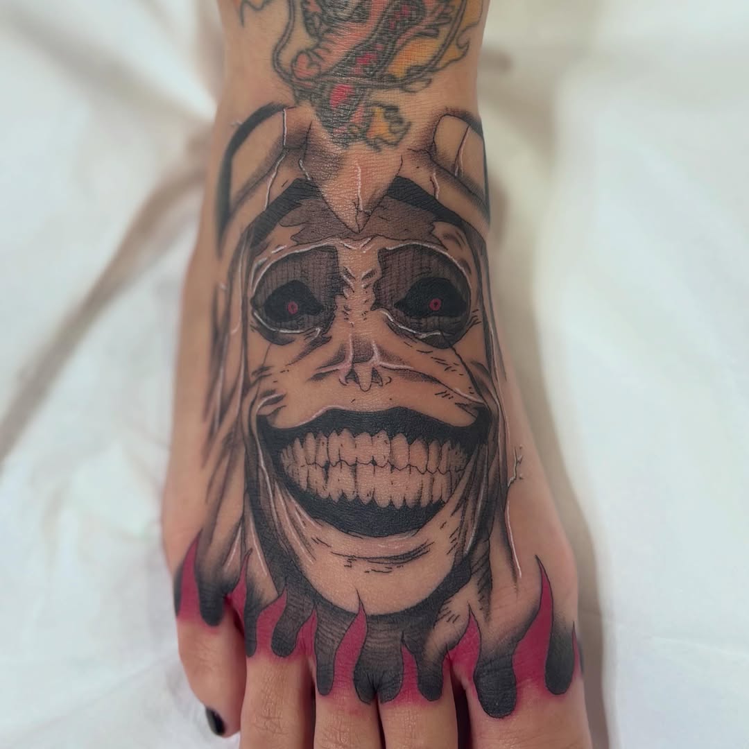 Tattoo by @uglyrileytattoo โ anime, black_and_grey