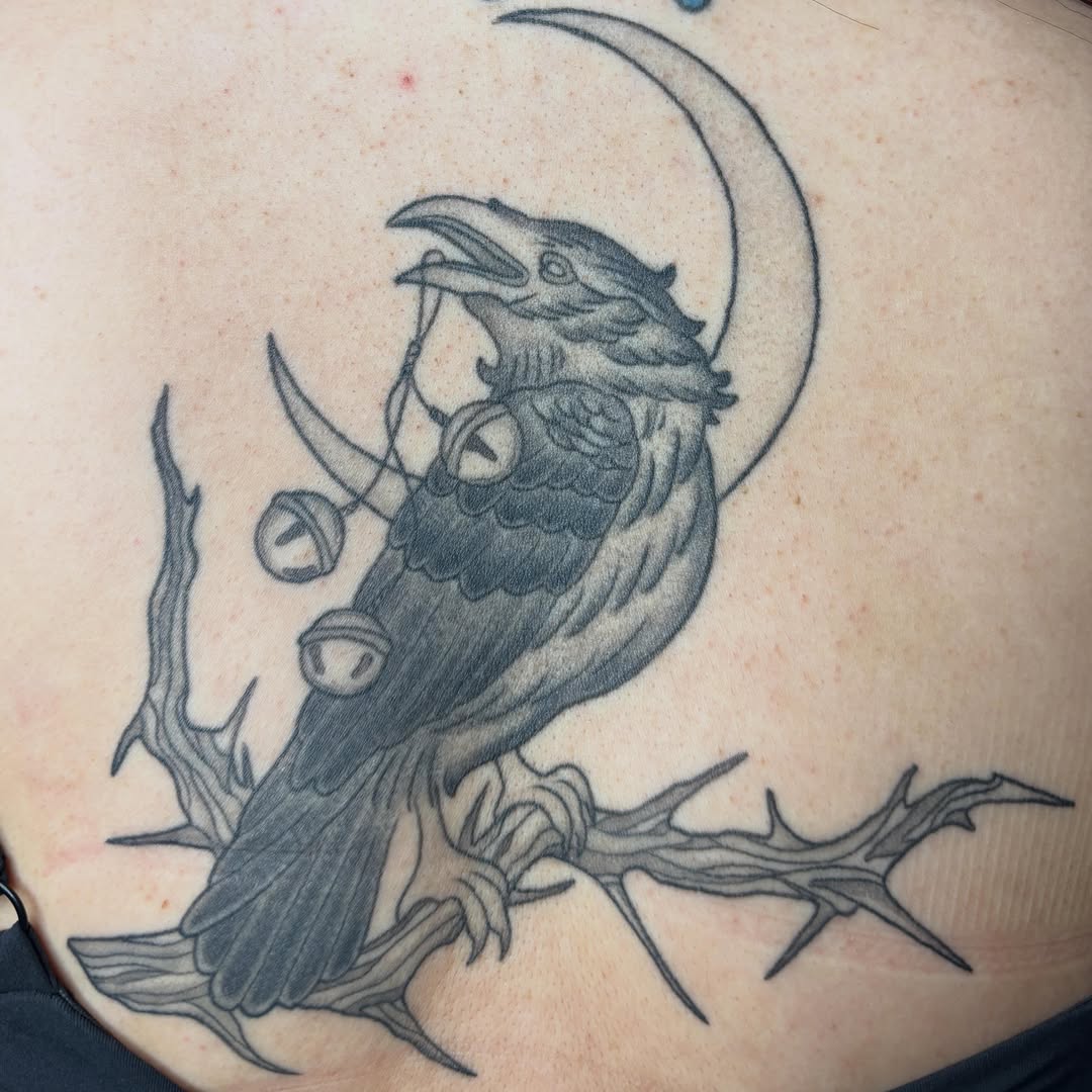 Tattoo by @manicpixietattoos — black_and_grey, dark_realism