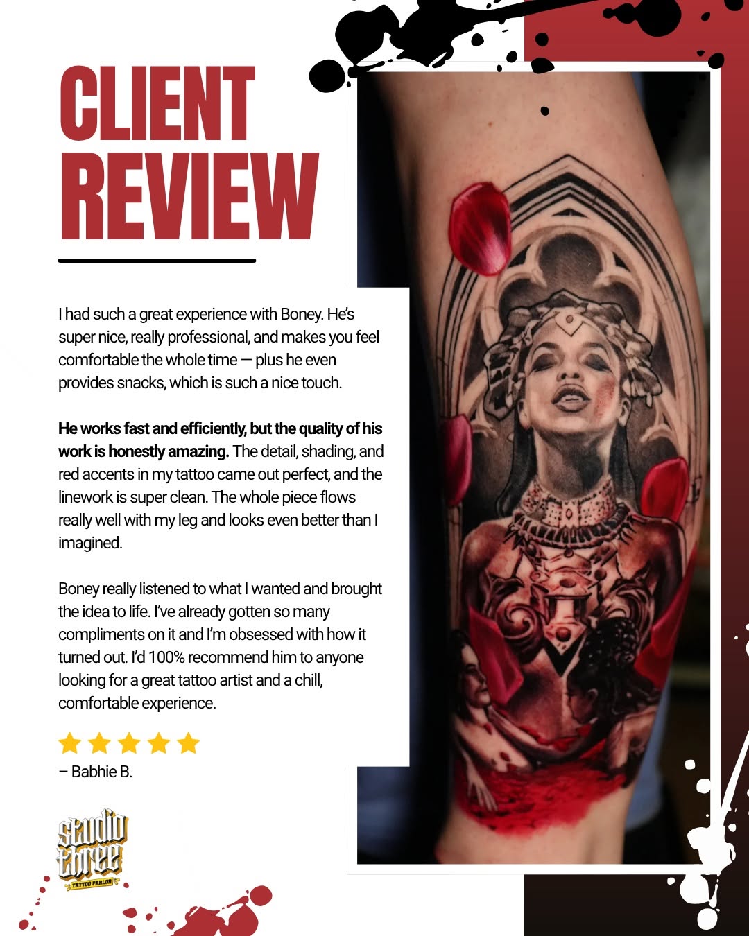 Tattoo by @boneythetattooer — realism