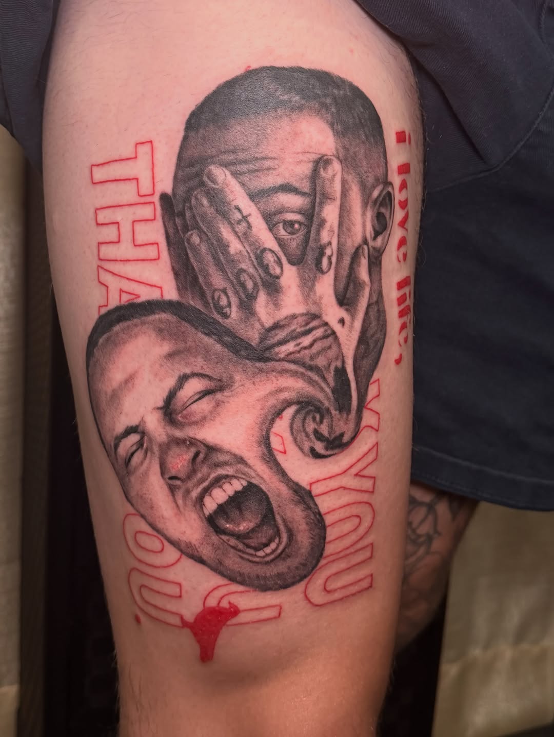 Tattoo by @enlightened.etchings — realism, lettering_script