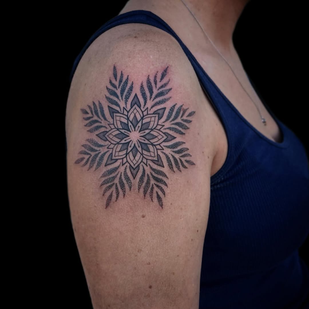 Tattoo by @tat2gh0ul โ geometric, dotwork