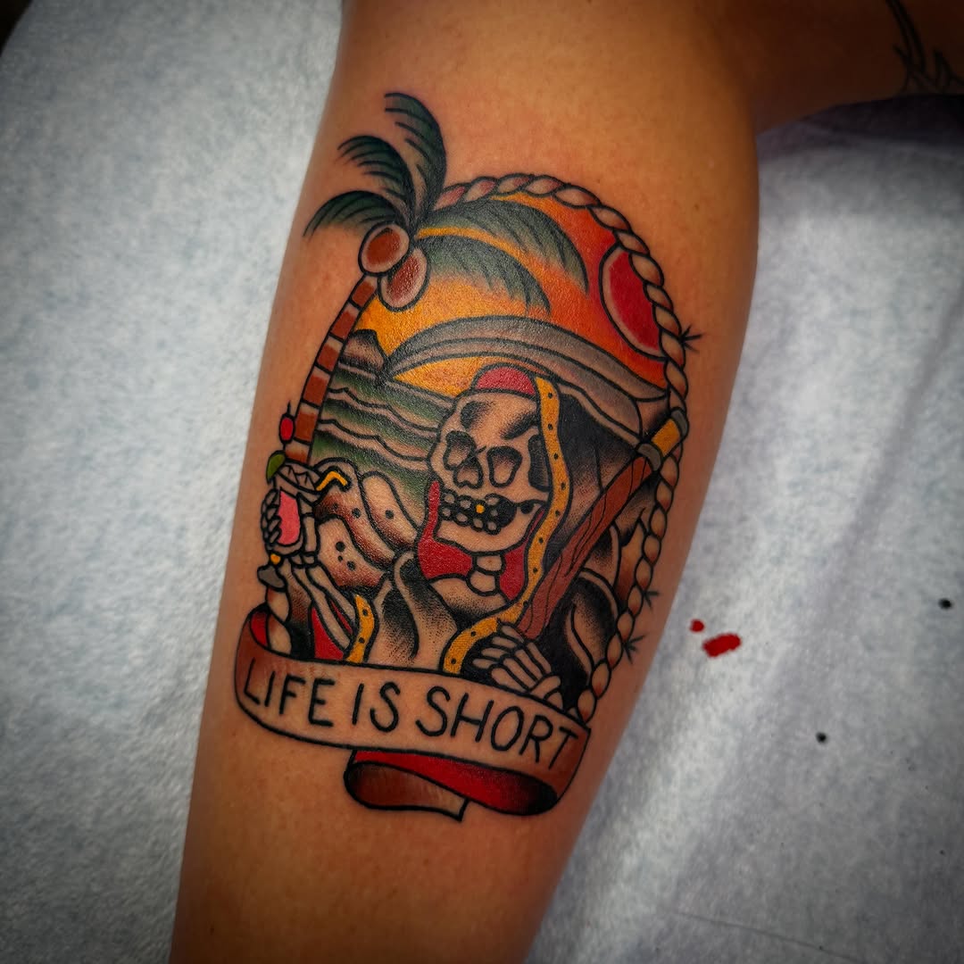 Tattoo by @longcatmatt — american_traditional, lettering_script