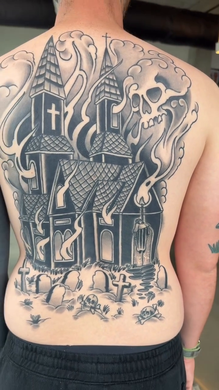 Tattoo by @booradleey — black_and_grey, dark_realism