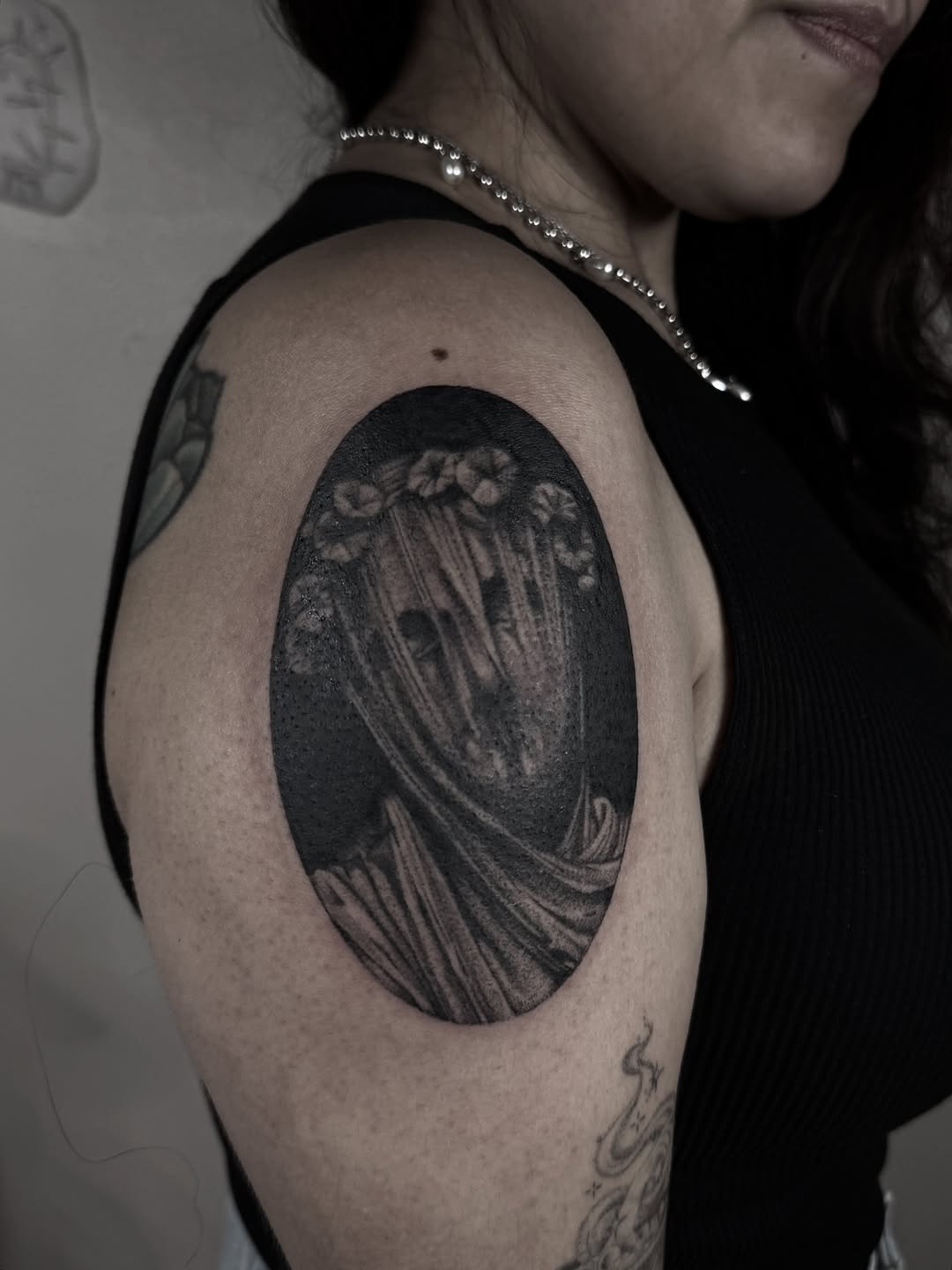 Tattoo by @rayasxmvf_ β black_and_grey, dark_realism