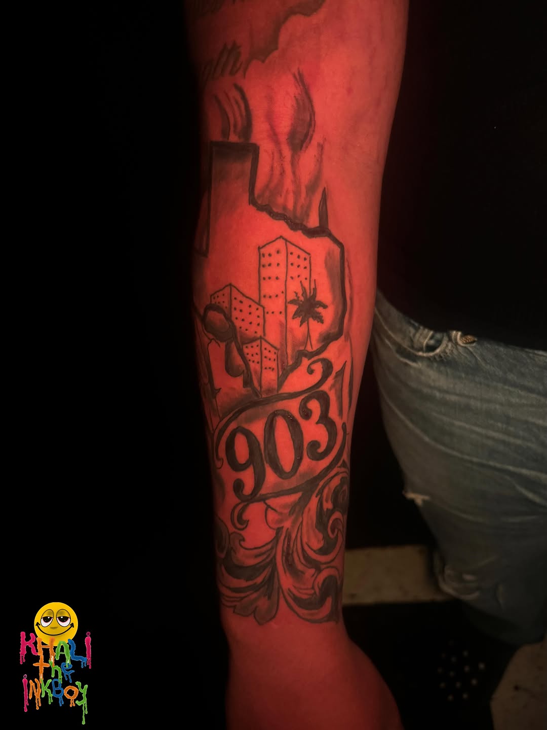 Tattoo by @khali.the.inkboy — chicano, lettering_script