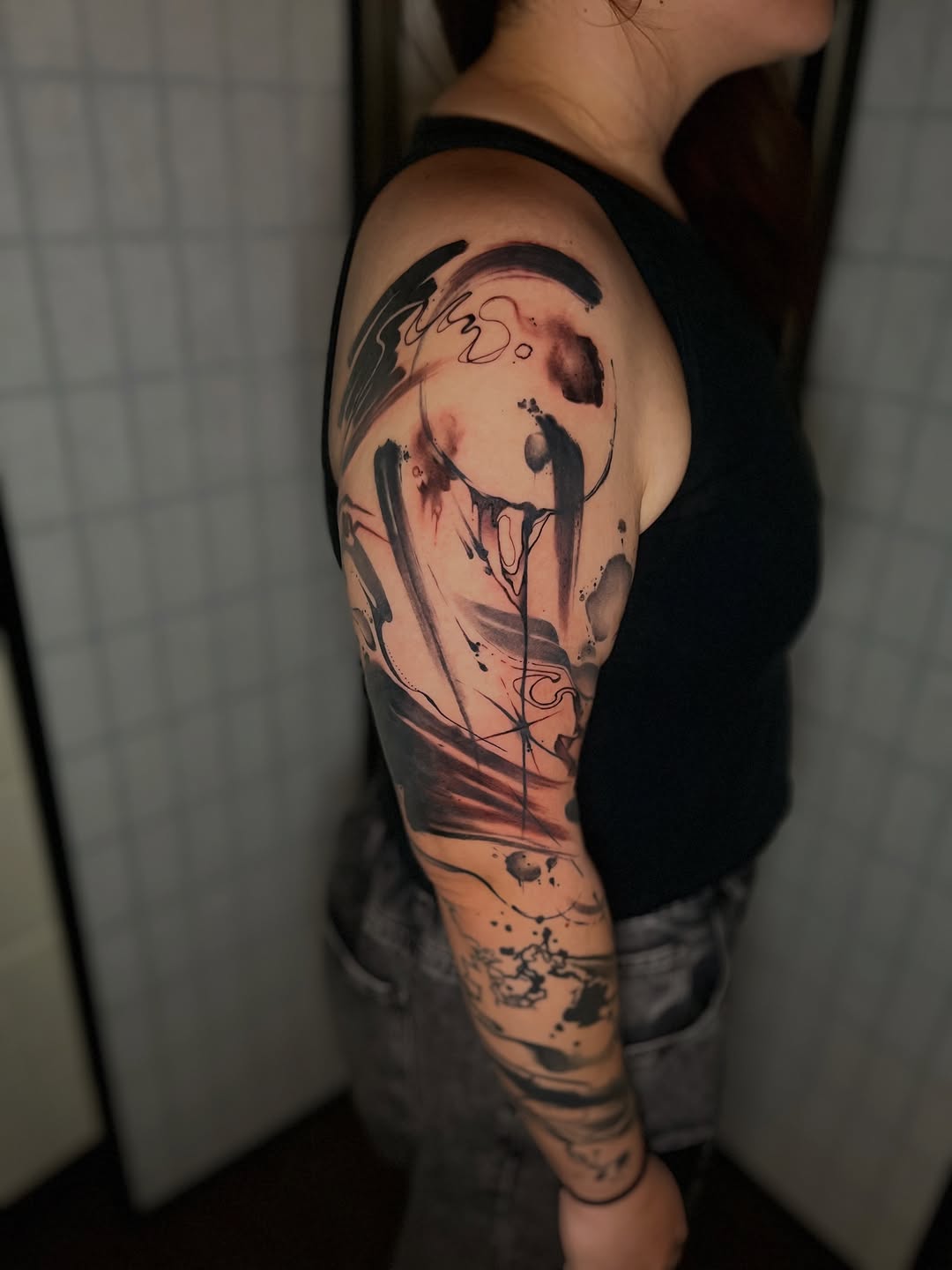 Tattoo by @sick_brat — blackwork, trash_polka