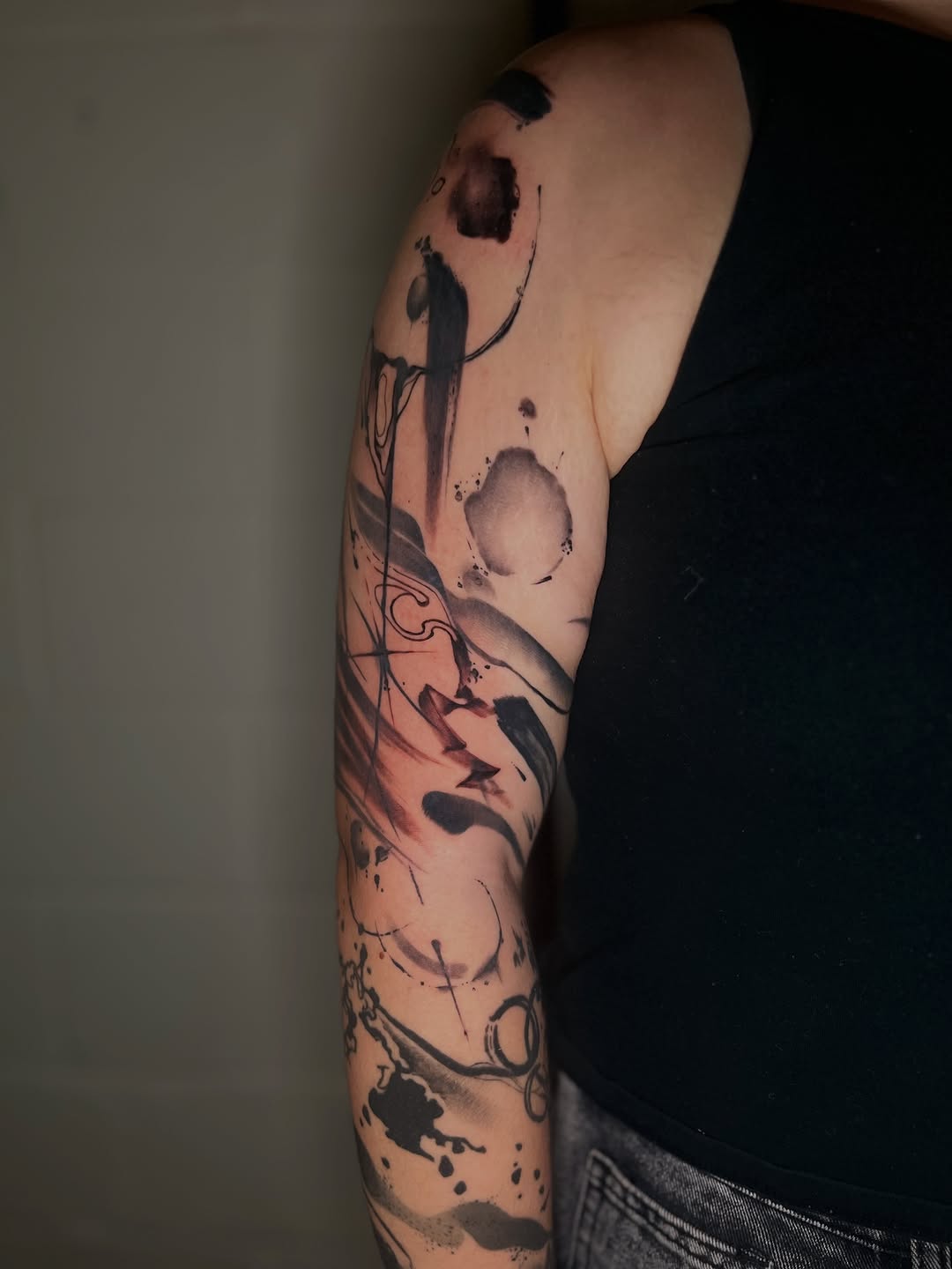 Tattoo by @sick_brat — blackwork, trash_polka