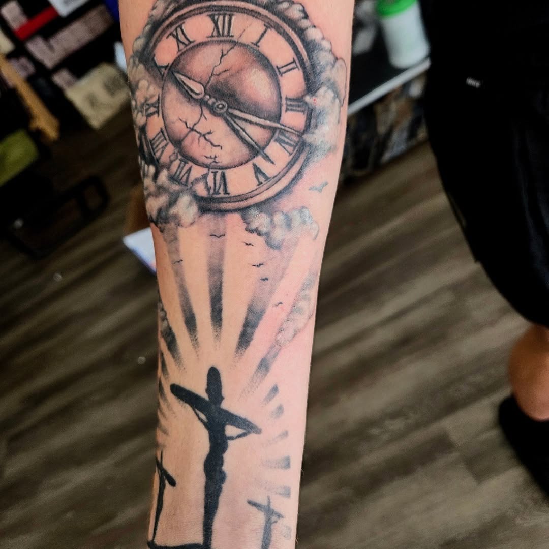 Tattoo by @1fixxstudio — black_and_grey, realism