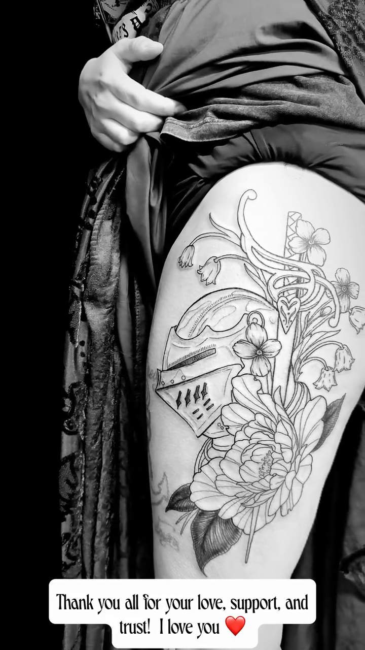 Tattoo by @catdaddytatz — illustrative, black_and_grey