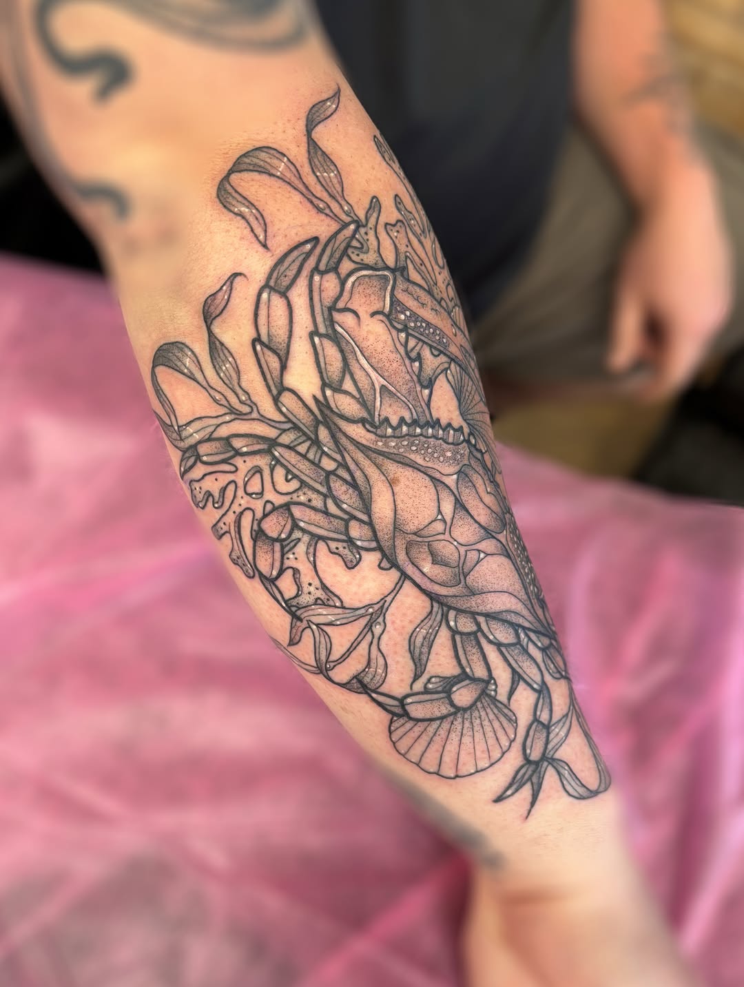 Tattoo by @sadie.tattoos — illustrative, black_and_grey