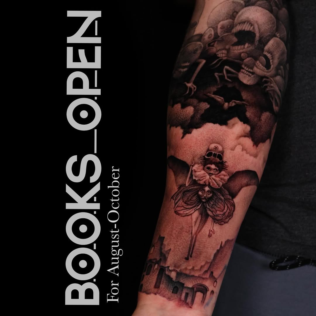 Tattoo by @professor.lore — dark_realism, black_and_grey