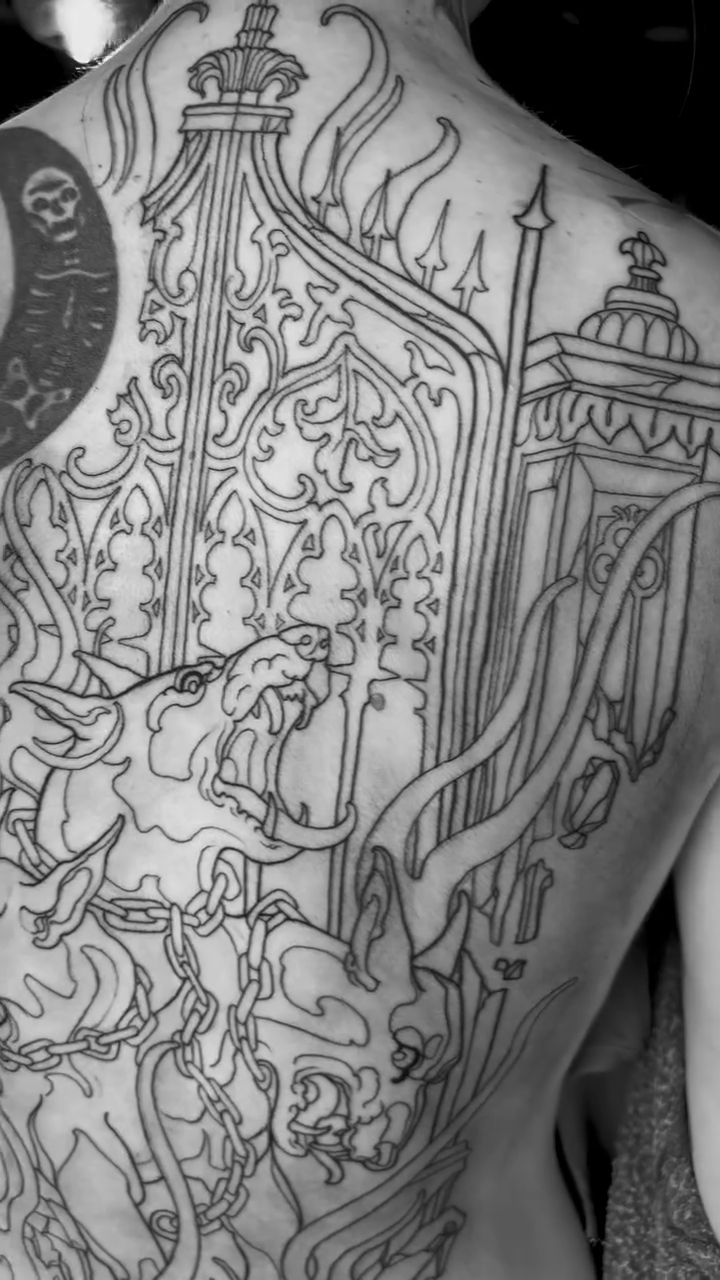 Tattoo by @whitewolfink — blackwork, geometric