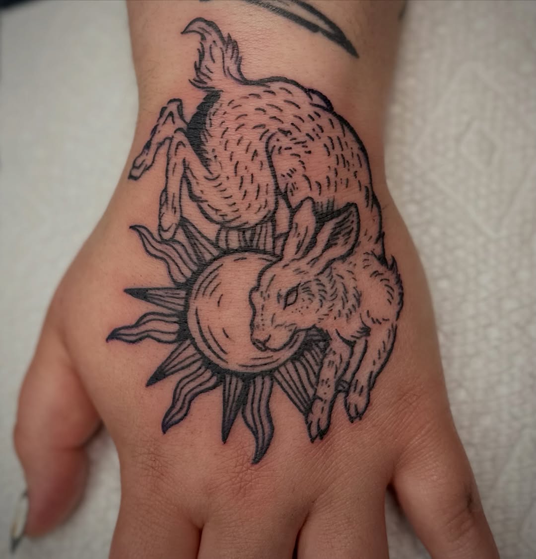 Tattoo by @jrobtattoos — illustrative, blackwork