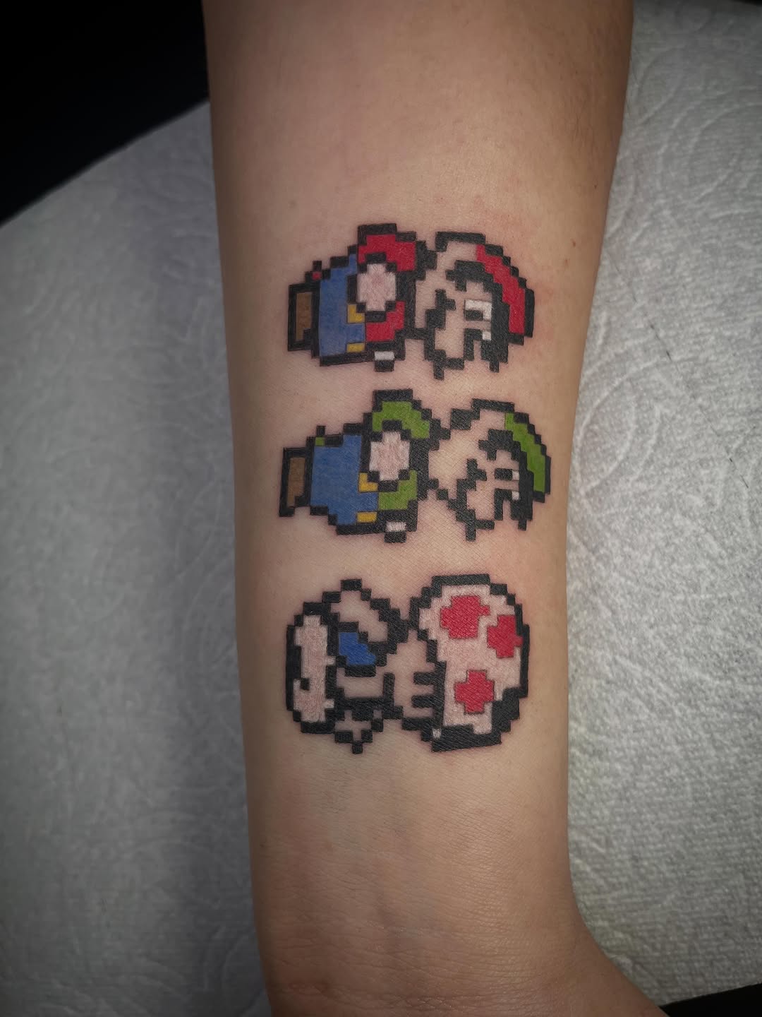 Tattoo by @peachdoestattoos โ illustrative, pixel_art