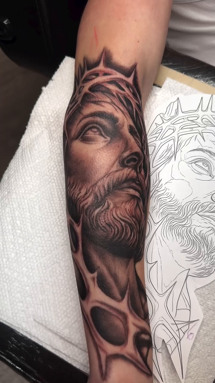 Tattoo by @romito.ink — realism, black_and_grey