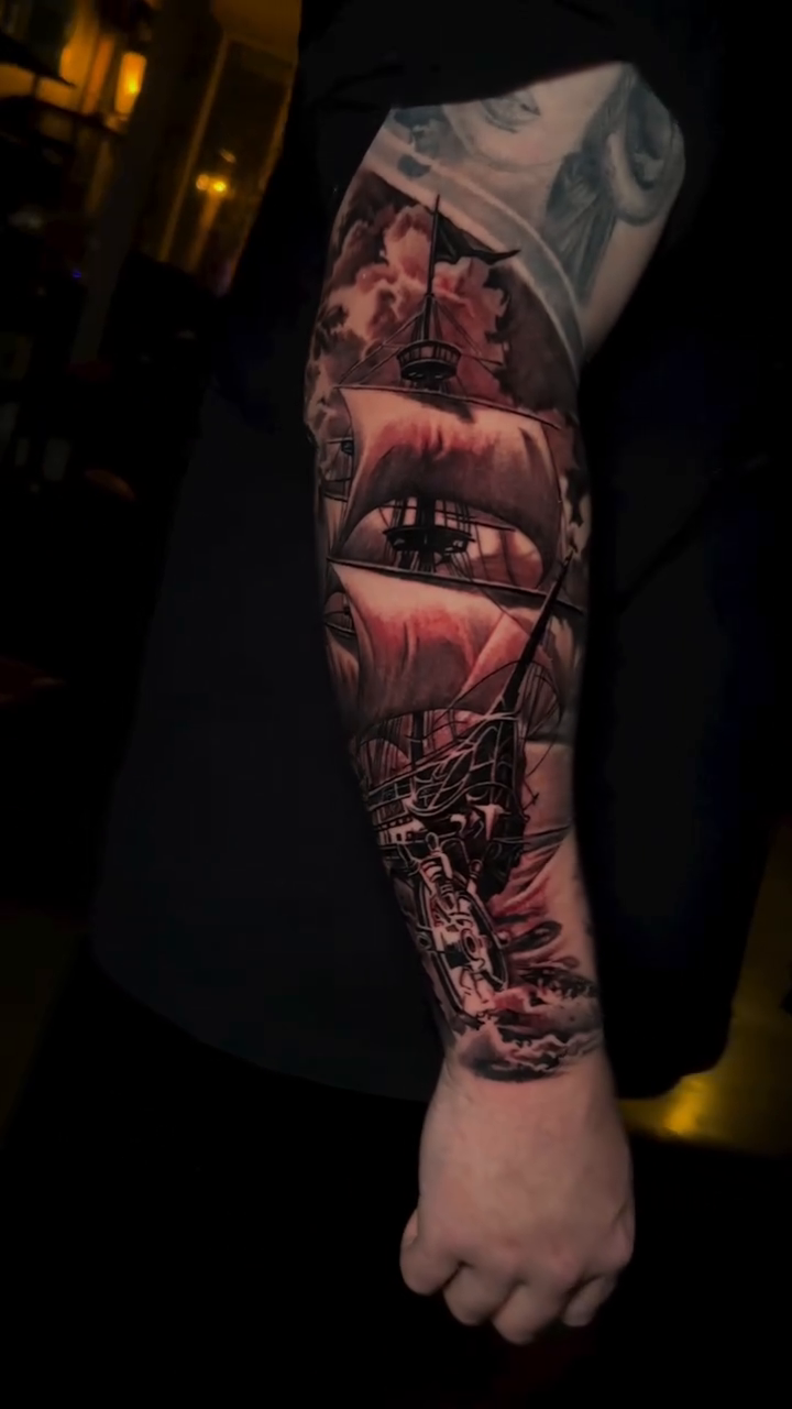 Tattoo by @crisp_ink โ realism, black_and_grey