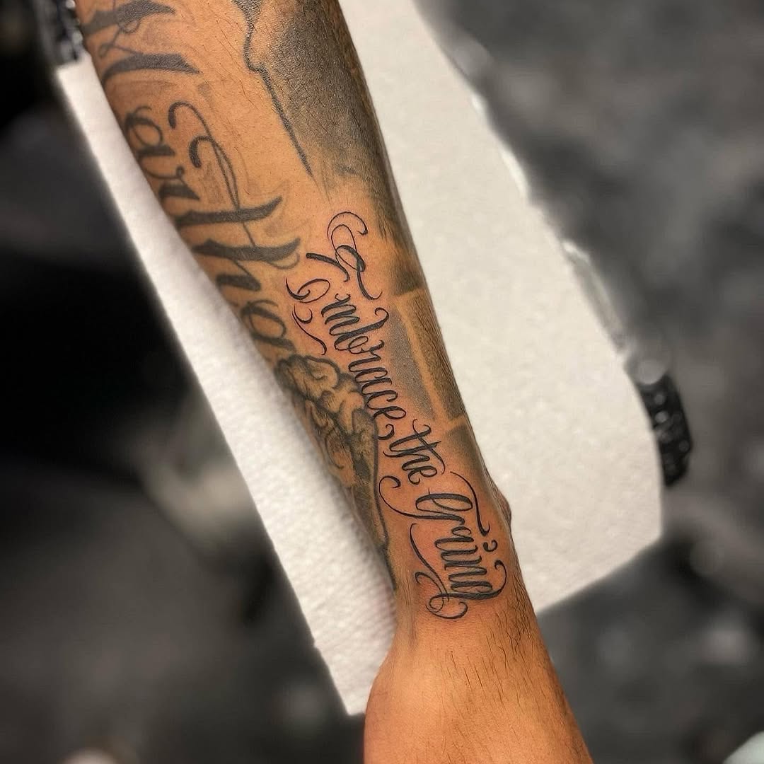 Tattoo by @lexmiranda — chicano, lettering_script