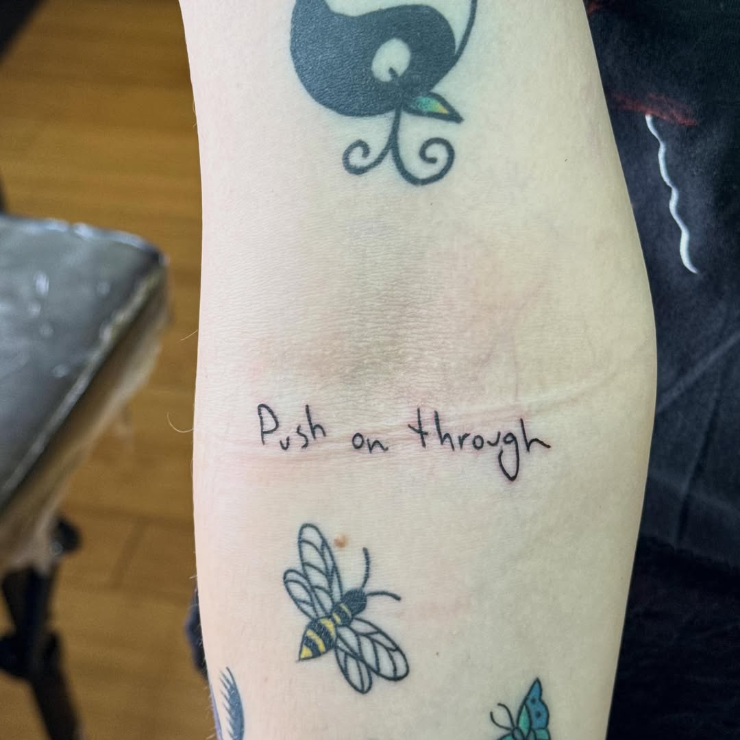 Tattoo by @tattoosbynic03 โ lettering_script, fine_line