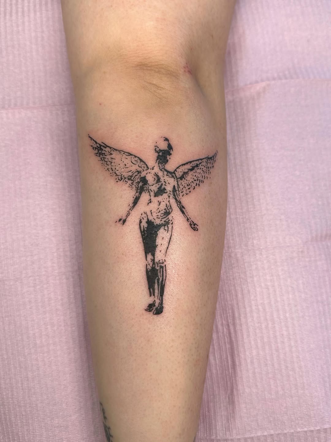 Tattoo by @crybaby.inked.pdx — blackwork, illustrative