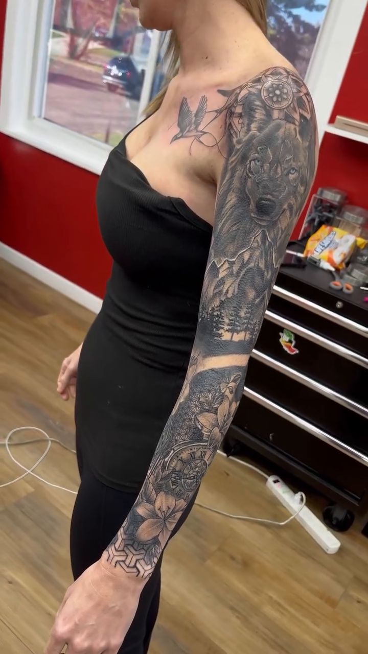 Tattoo by @ohiomike_ — black_and_grey