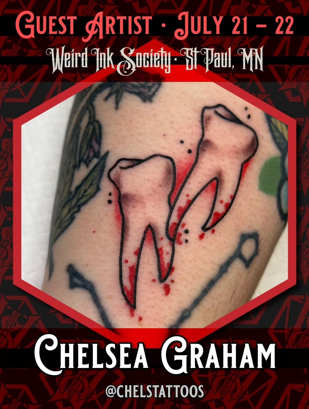 Tattoo by @chelstattoos — illustrative, trash_polka