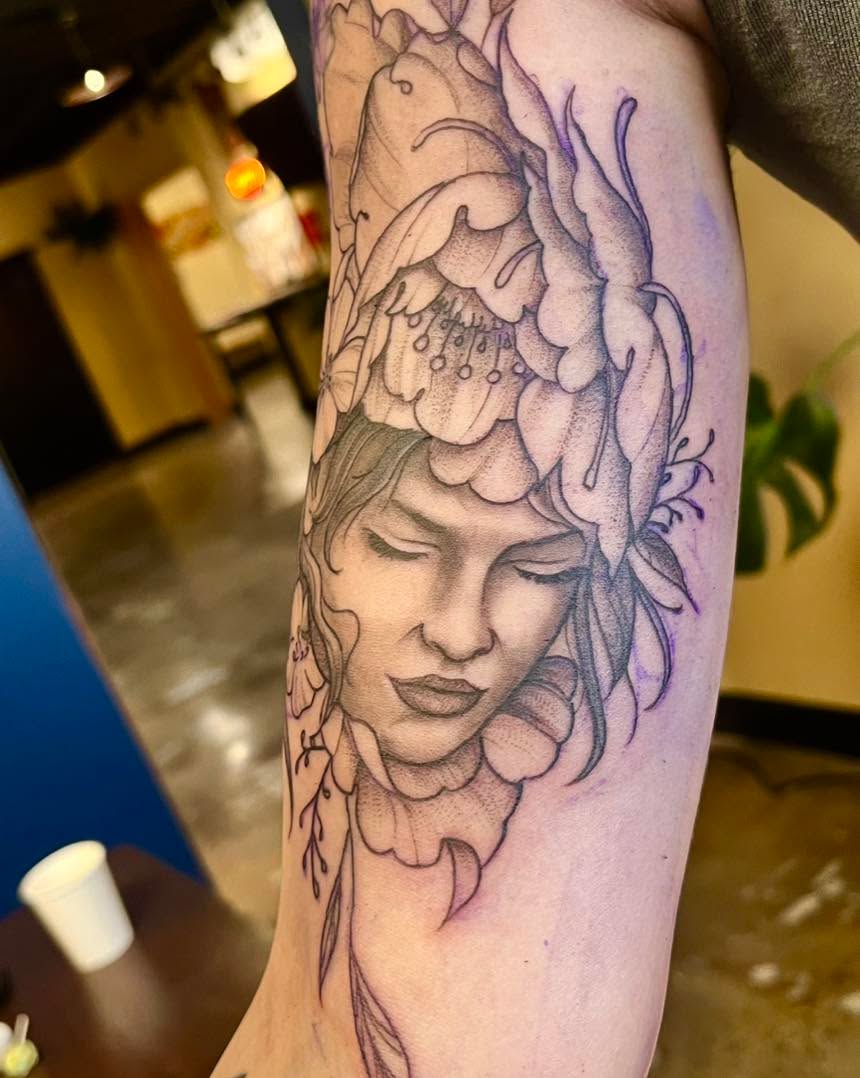 Tattoo by @lamarbodyart — realism, black_and_grey