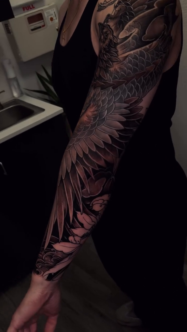 Tattoo by @kyle.inkz โ japanese_irezumi, black_and_grey