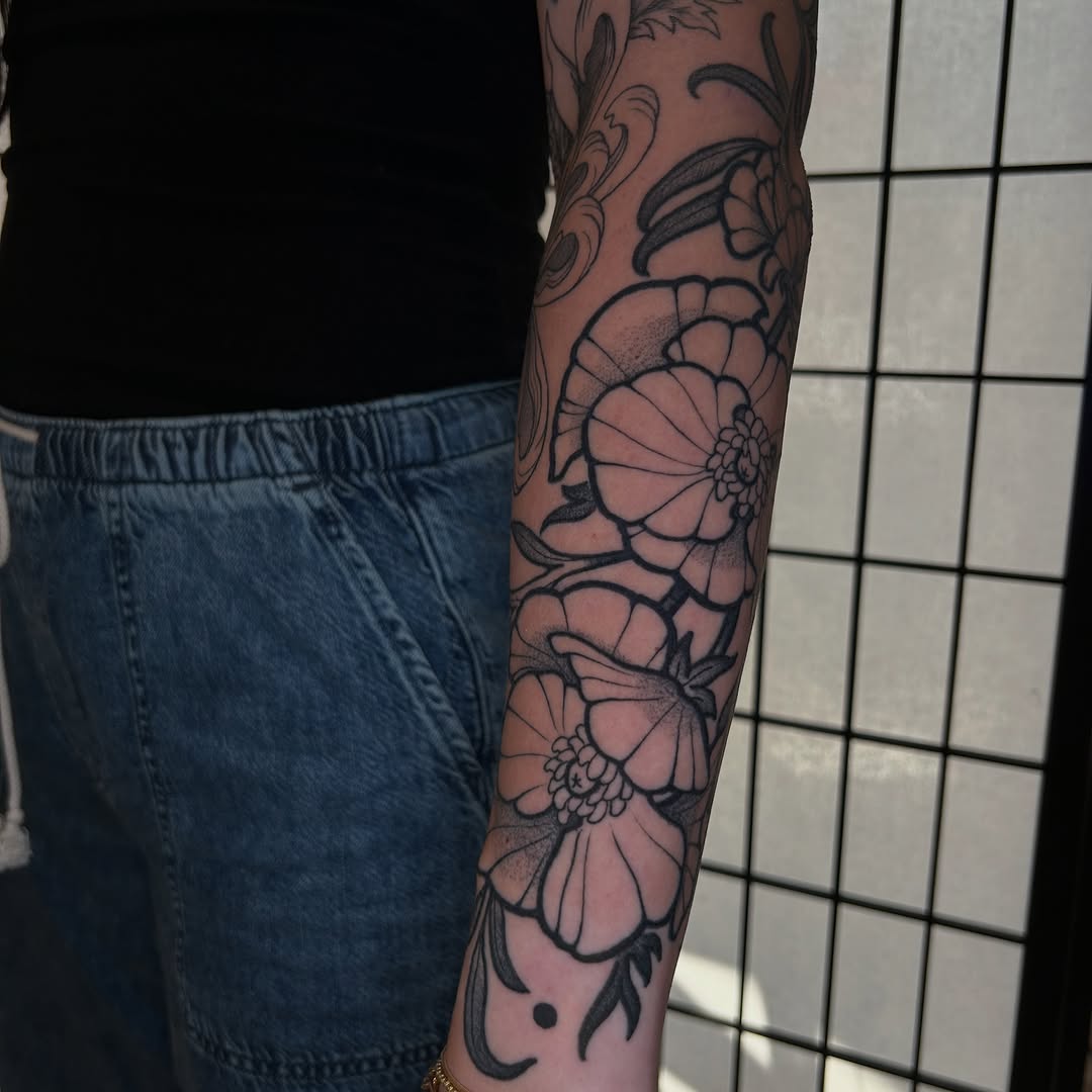 Tattoo by @catzilla_tattoos — black_and_grey, ornamental
