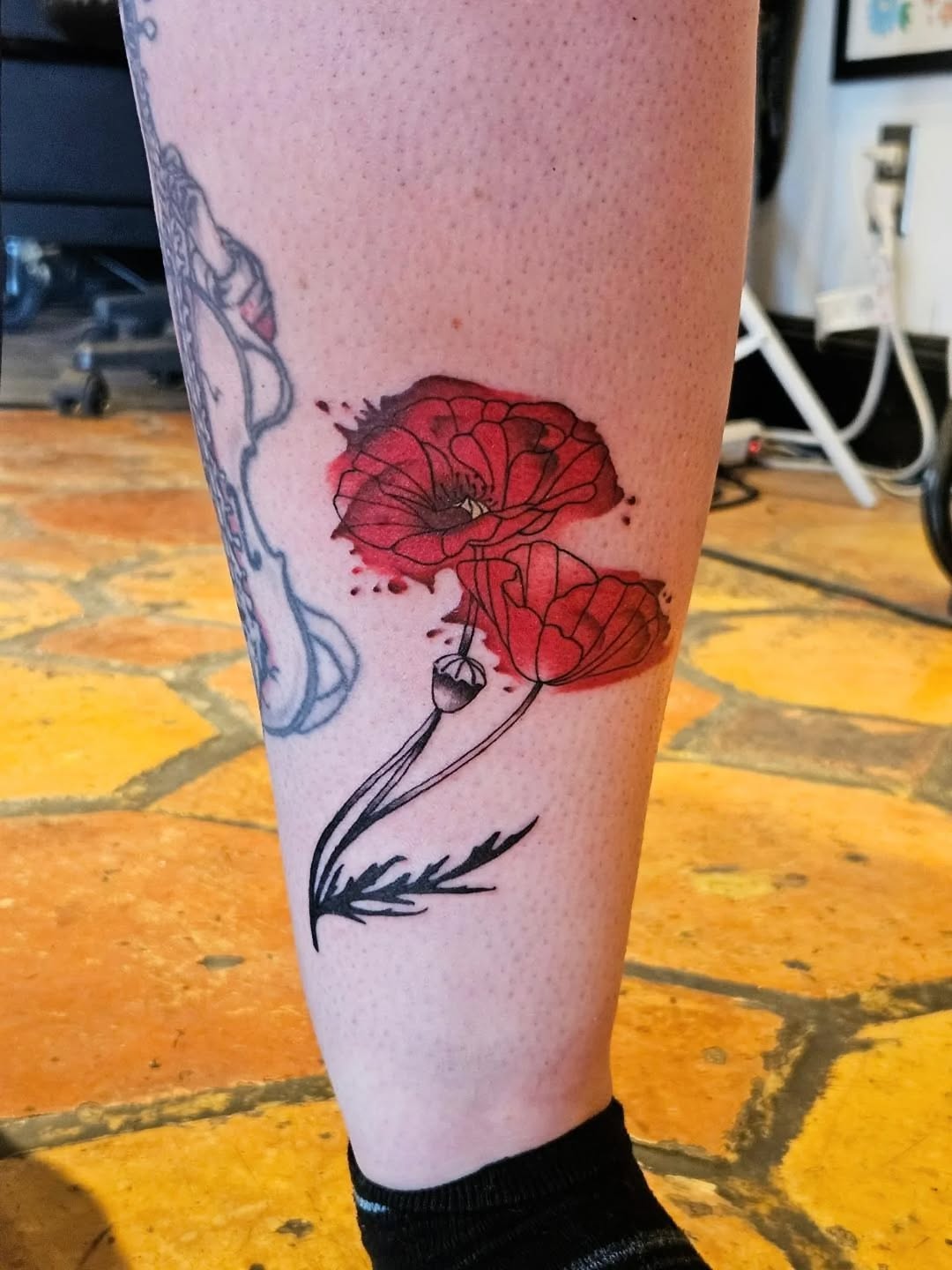 Tattoo by @neonmoonink — watercolor, fine_line