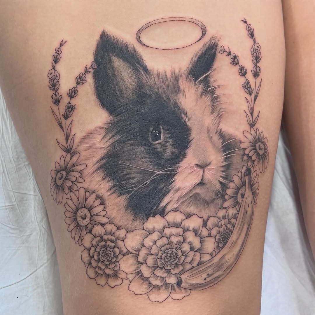 Tattoo by @uglyrileytattoo โ realism, black_and_grey