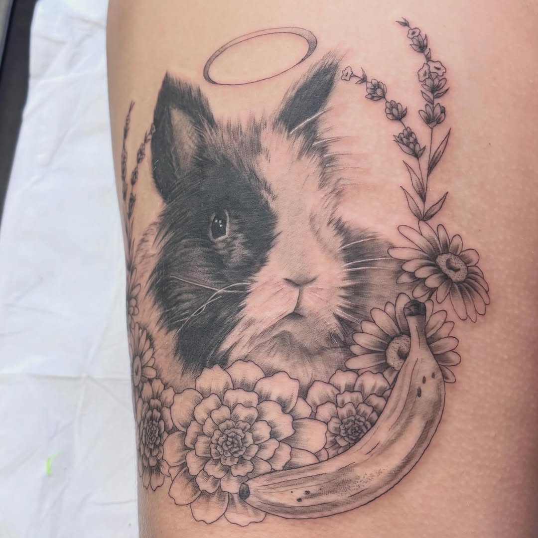 Tattoo by @uglyrileytattoo โ realism, black_and_grey
