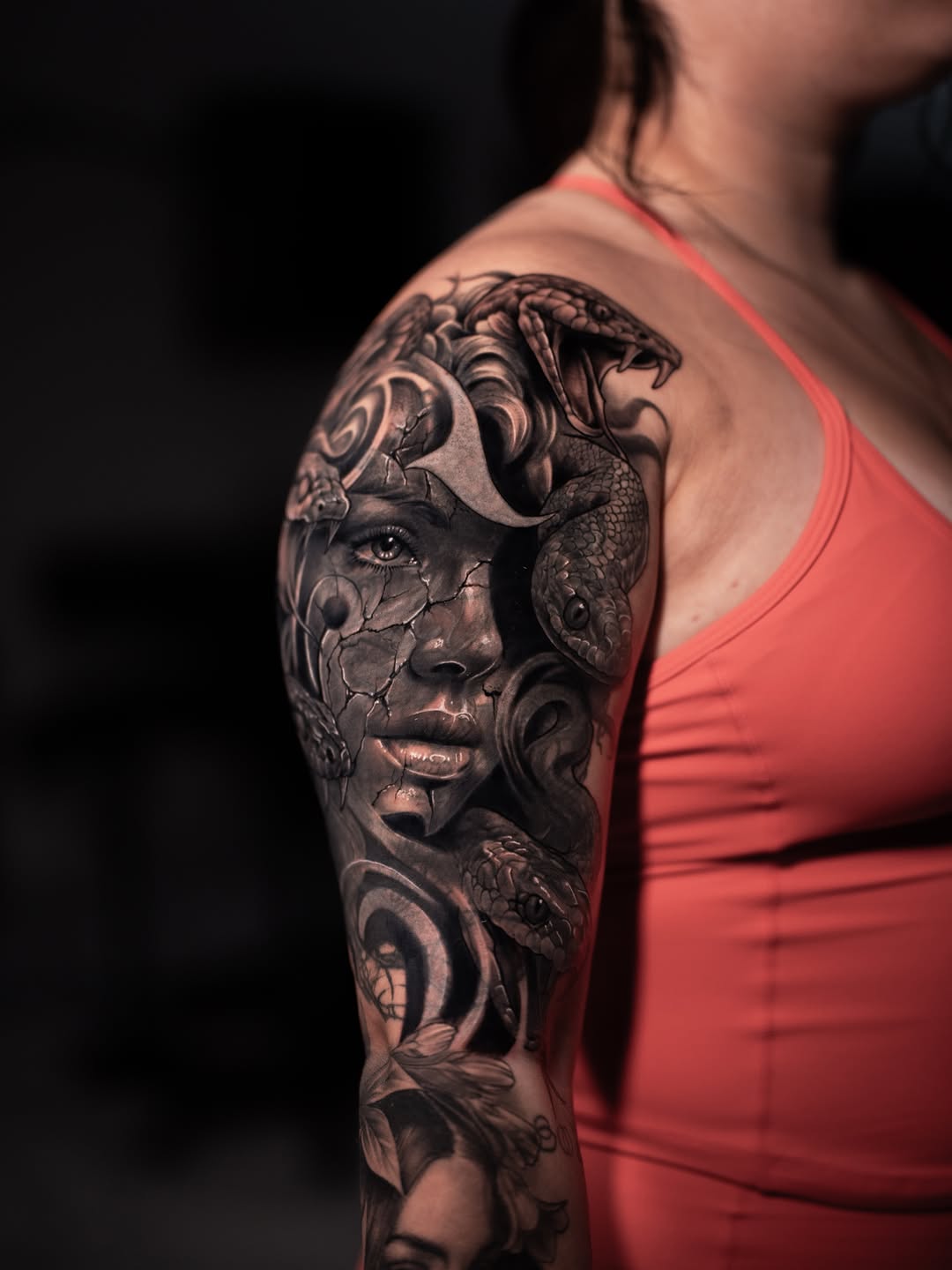 Tattoo by @andretattoostx โ realism, black_and_grey