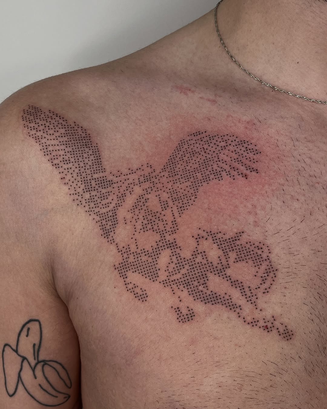 Tattoo by @toughbutton.tats — dotwork, illustrative