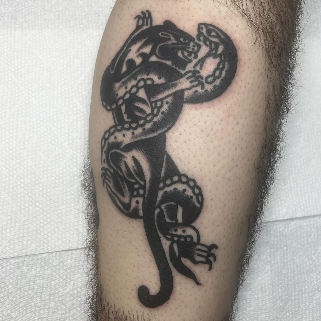 Tattoo by @mikeychestnuts — american_traditional, blackwork
