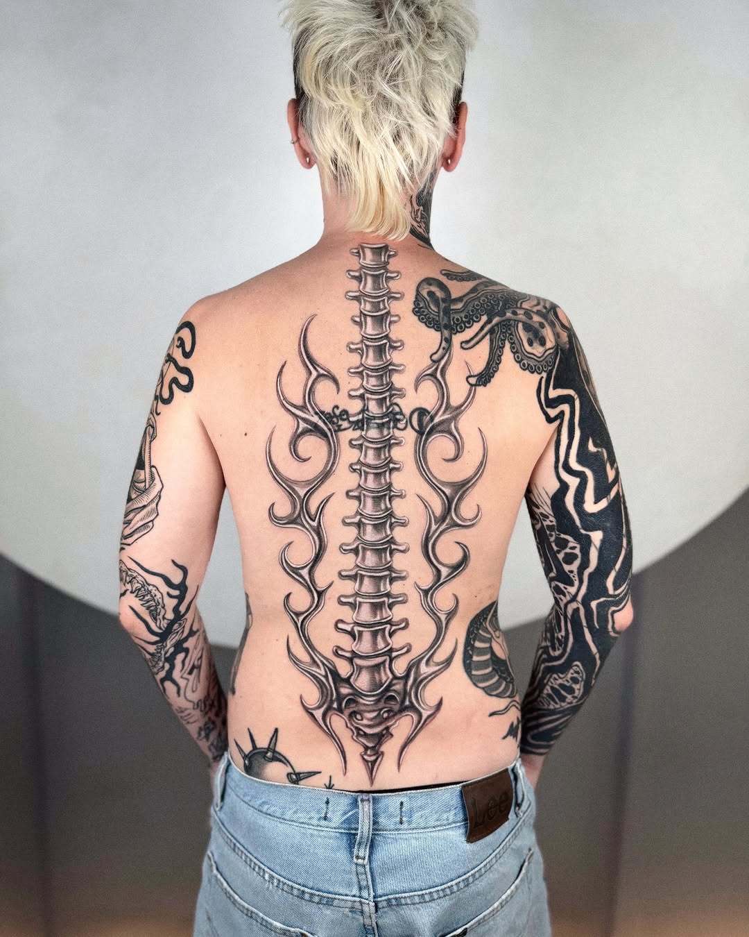 Tattoo by @mathisxavier.tattoo — blackwork, illustrative
