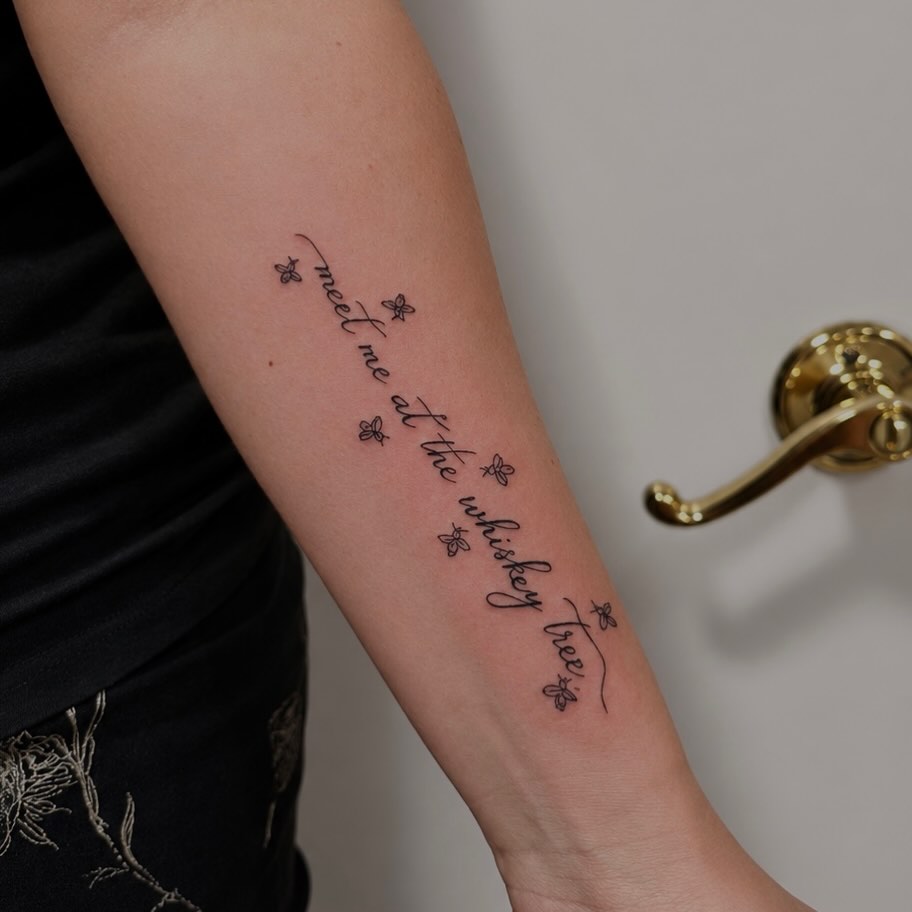Tattoo by @_solacestudio_ — fine_line, lettering_script