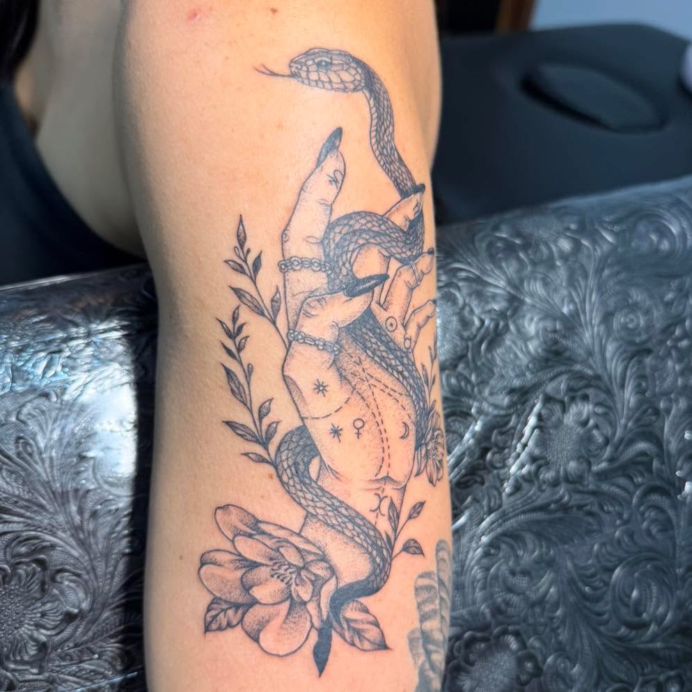 Tattoo by @artby_destiny_ — illustrative, black_and_grey