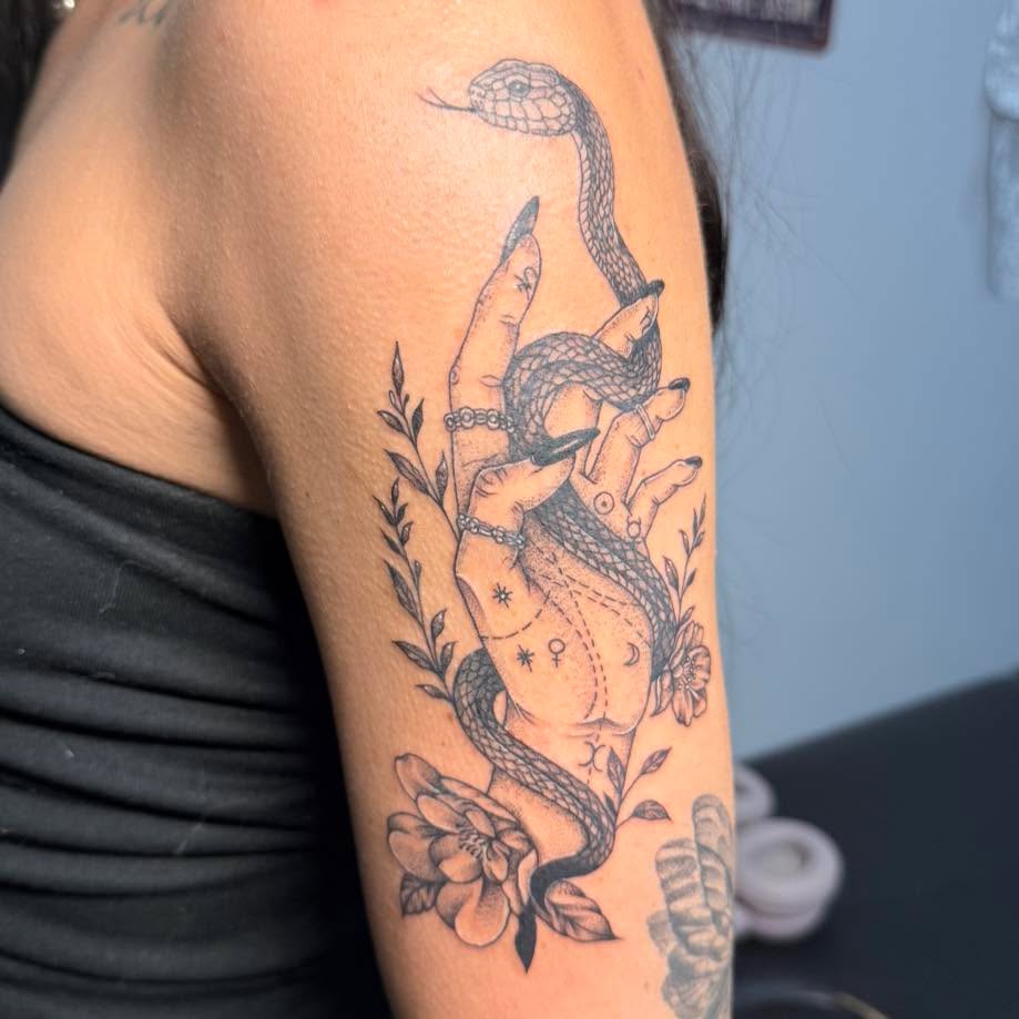 Tattoo by @artby_destiny_ — illustrative, black_and_grey