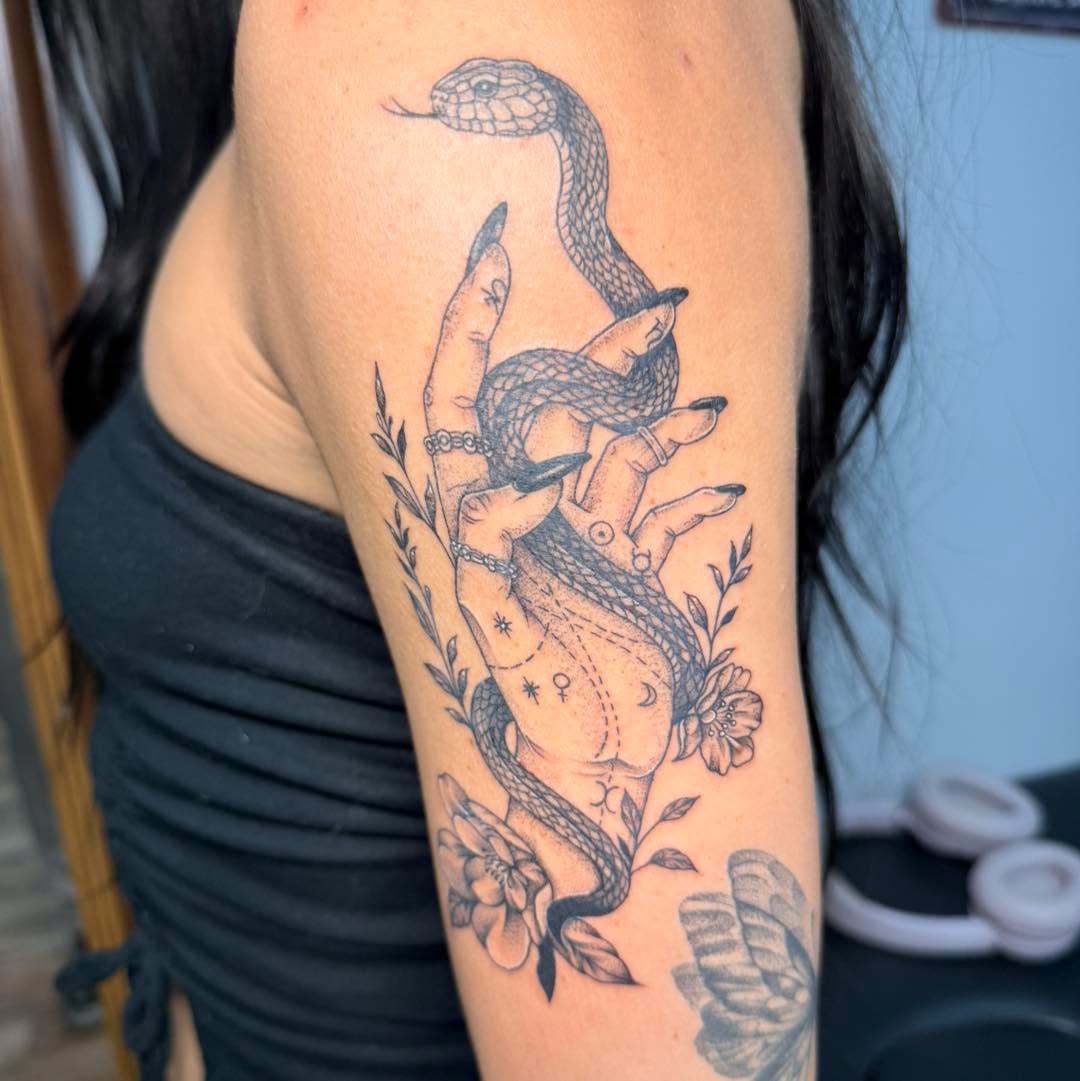 Tattoo by @artby_destiny_ — illustrative, black_and_grey